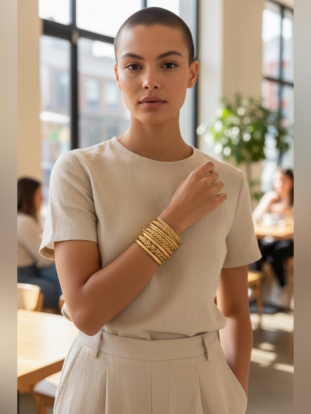 Maika Gold Braided 7 Bangle Set | NWT